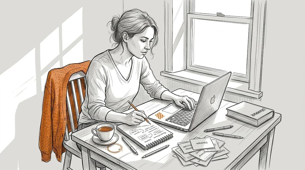 Interactive writing practice guide for intermediate learners